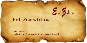 Erl Zseraldina névjegykártya